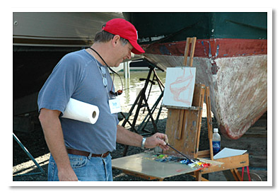 Gene Costanza painting in Easton, Maryland